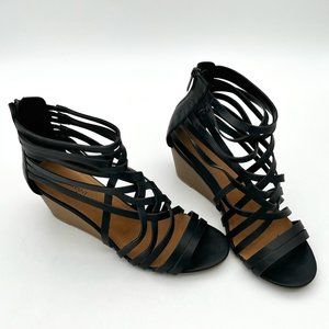 Black Lane Bryant Strappy Wedge, 11W